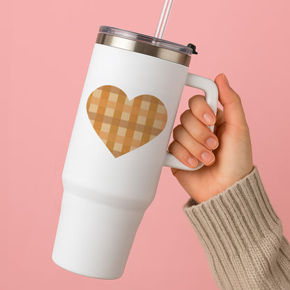 Orange Plaid Pattern- Autumn Tumbler