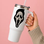 Pink Ghostface Pattern - Scream Tumbler 2