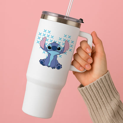 Blue Alien Hearts Tumbler