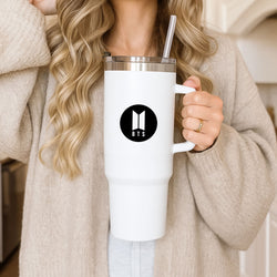BTS logo Black - K Pop Tumbler