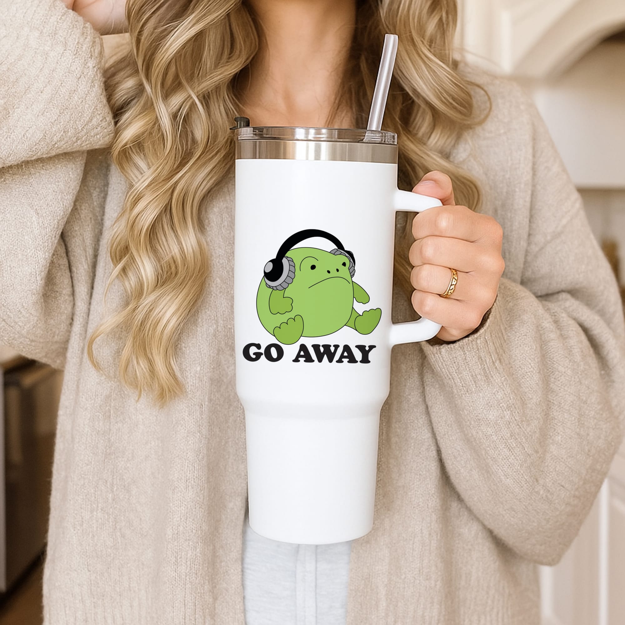 Go Away Grumpy Frog  Tumbler