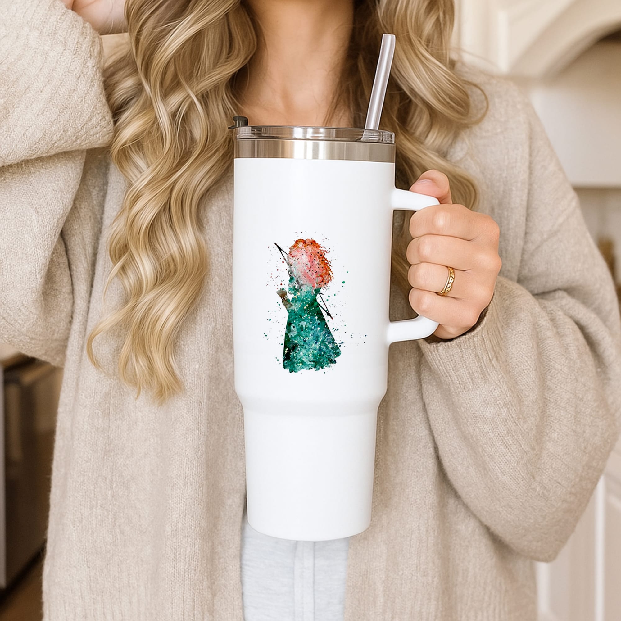 Watercolour Princess Merida Brave Fairytale Tumbler