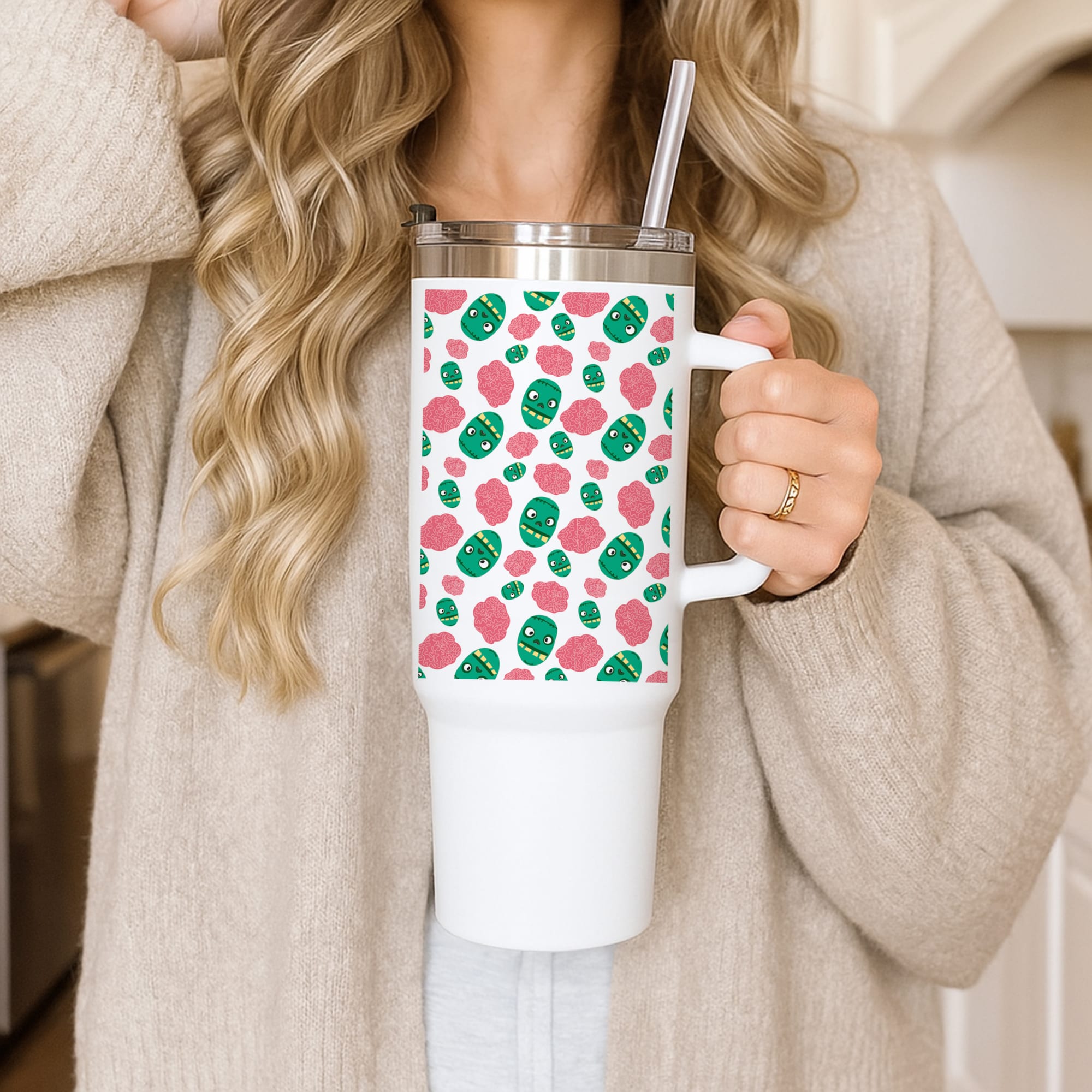 Frankenstein And Brains - Halloween Tumbler