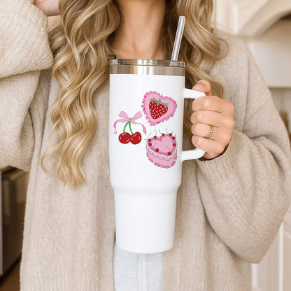 Cherries, Strawberries And Cake - Valentine's Day Tumbler