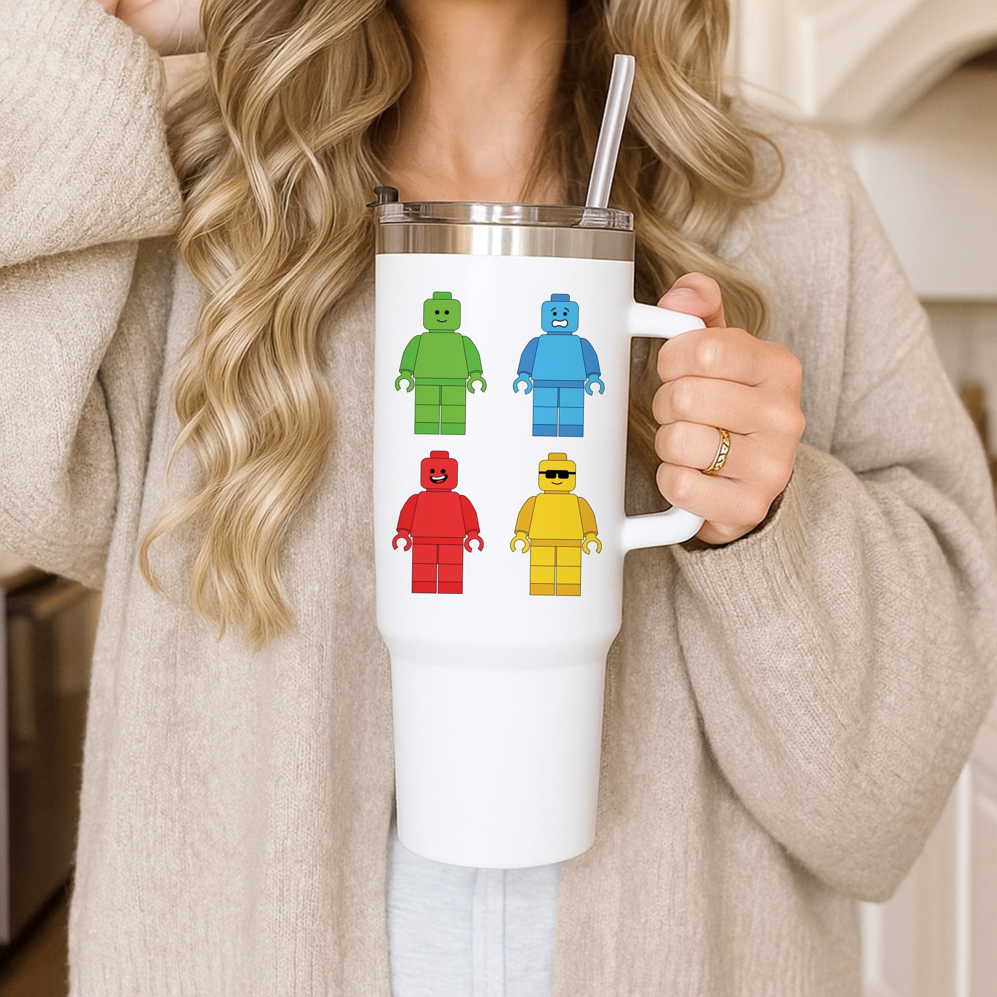 Bricks Figures Rainbow Tumbler