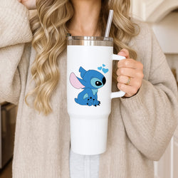 Blue Hearts Alien Blue Valentine's Tumbler