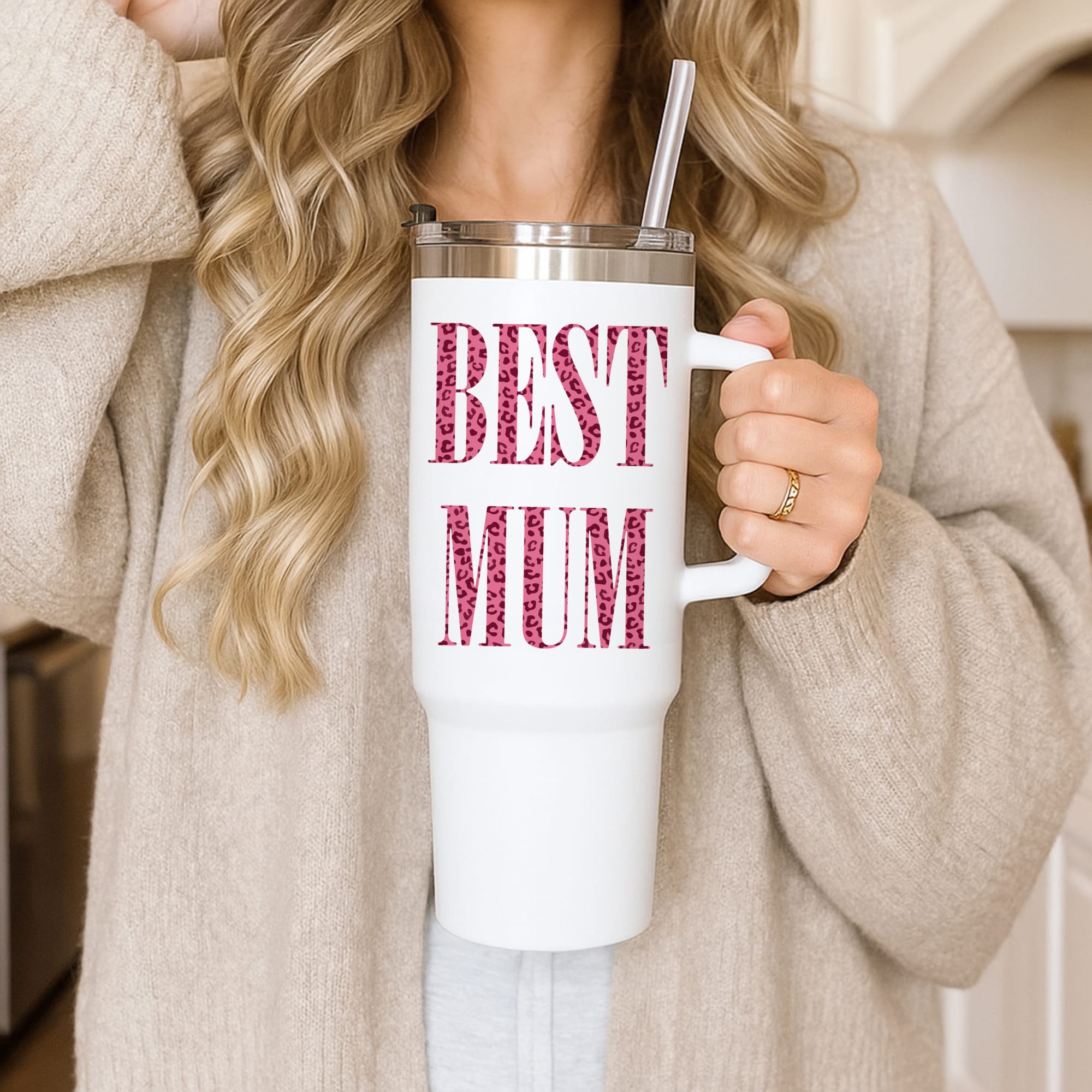 Best Mum Leopard Print Tumbler