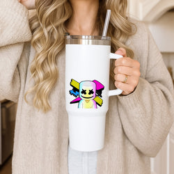 Neon Logo White Helmet DJ Tumbler