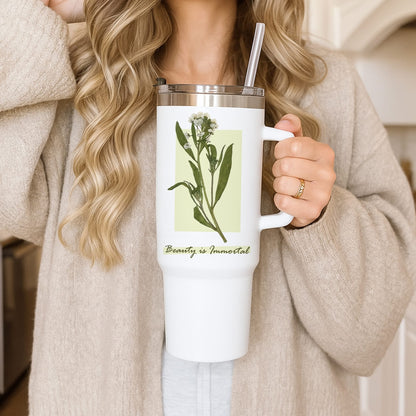 Beauty Is Immortal Press Flower Tumbler