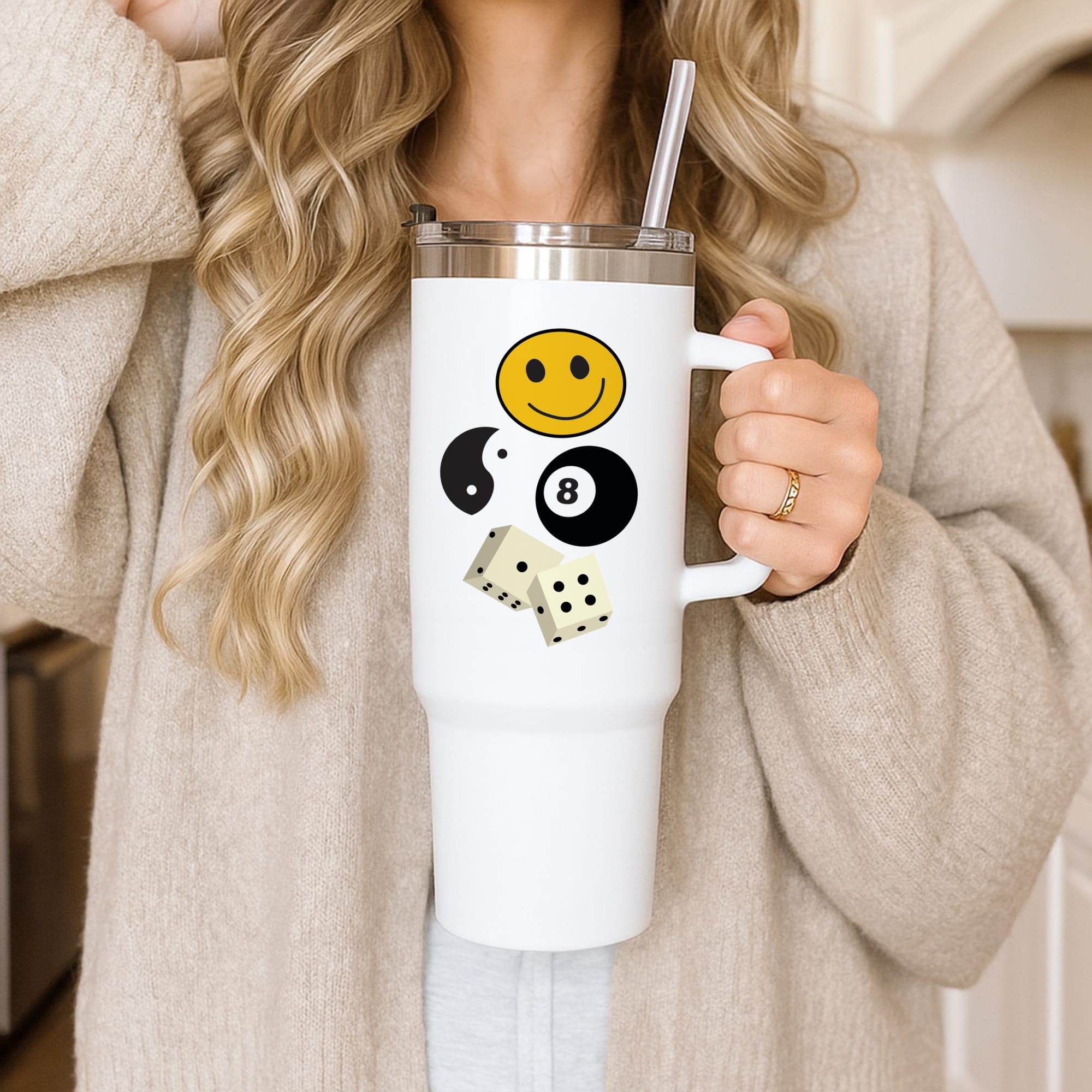 8 Ball Pattern - Skate Aesthetic  Tumbler