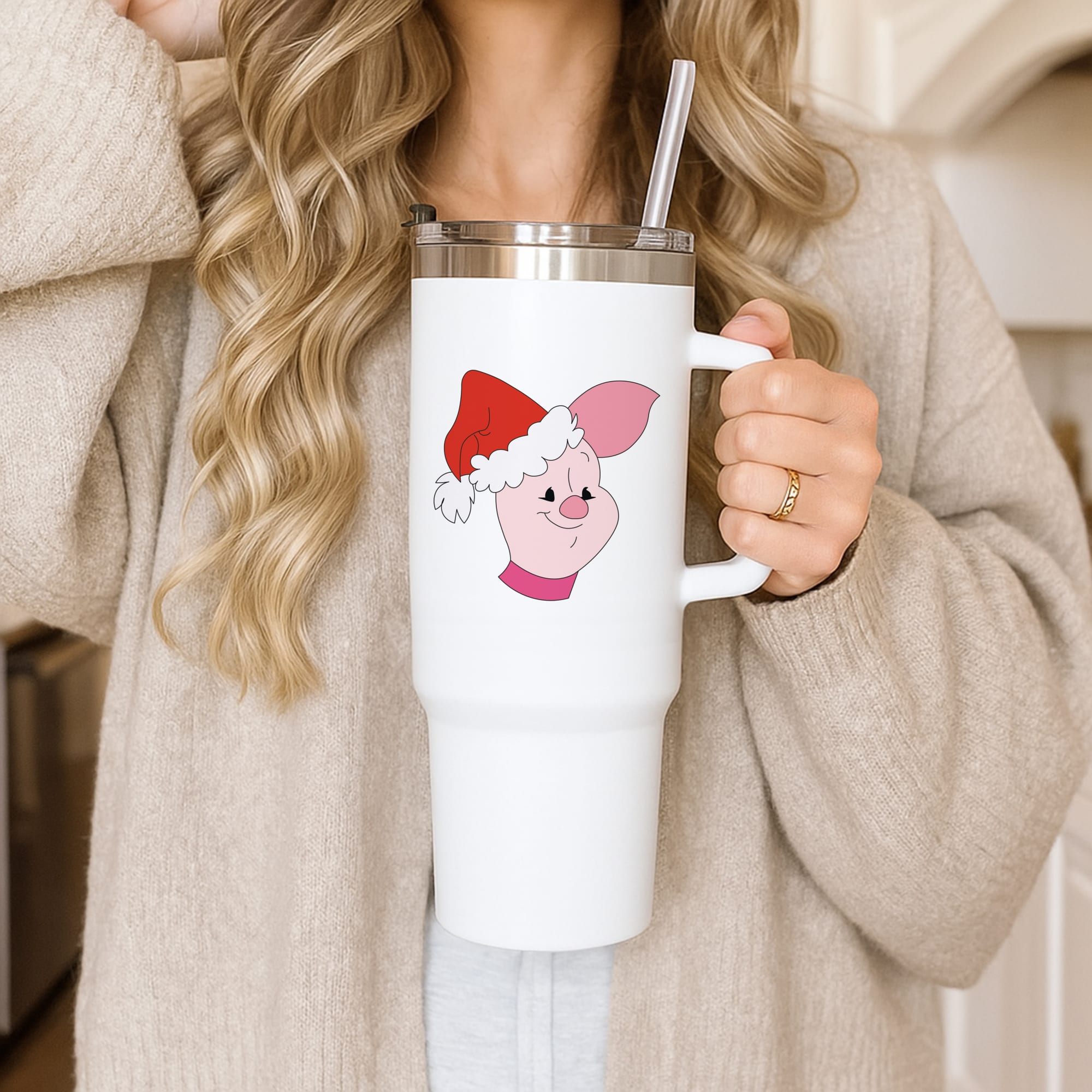 Pig Pattern Christmas Tumbler
