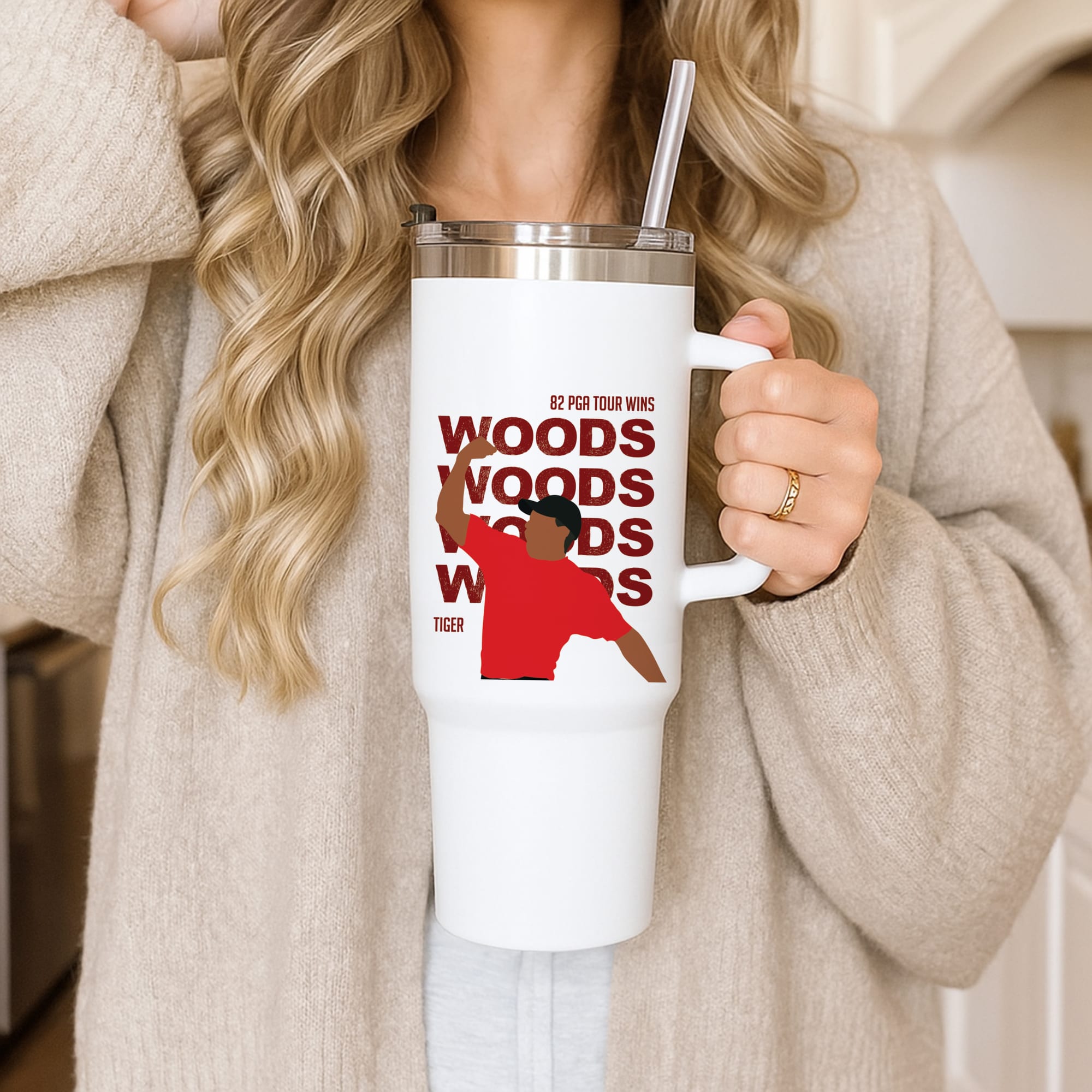 Woods Dark Red Tumbler