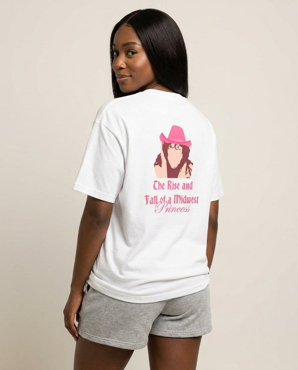 The Rise And Fall Of A Midwest Princess T-Shirt — White Back, worn