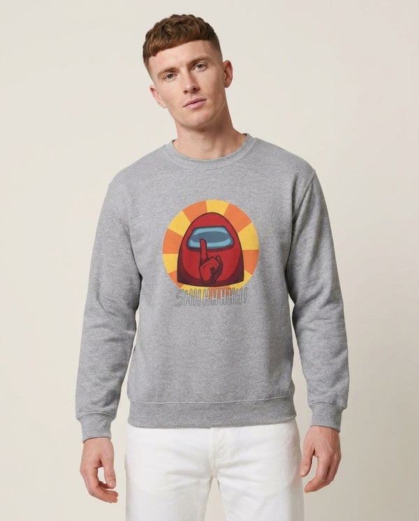 You're the imposter - Among Us Sweatshirt — Grey Front, worn