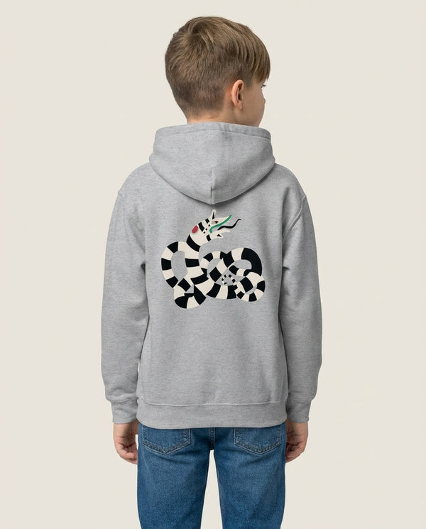 Sandworm - Beetle Halloween Kids Hoodie — Grey Back, worn