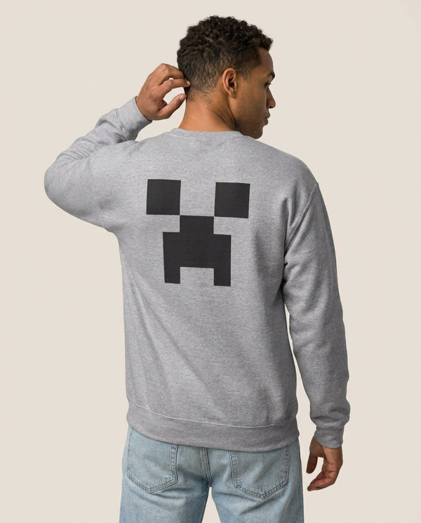 Creeper Face - Mining Sweatshirt — Grey Back, worn