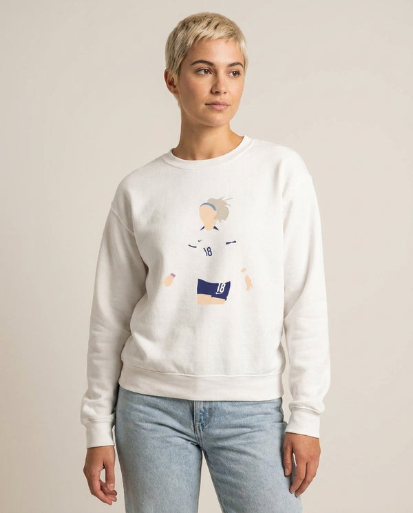 Kelly - Womens World Cup Sweatshirt — White Front, worn