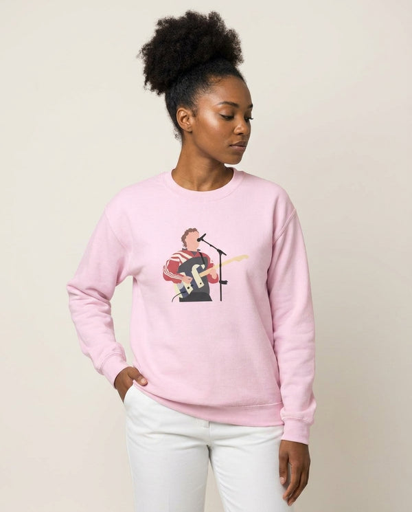 Festival - Fender Sweatshirt — Pink Front, worn