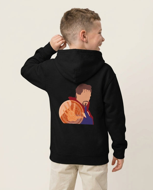 Strange Kids Hoodie — Black Back, worn