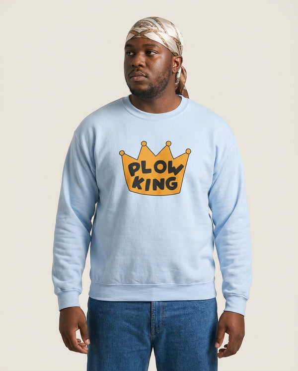 Plow King Sweatshirt Blue Front, worn