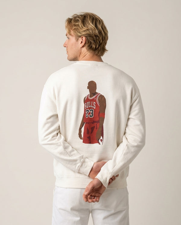 Jordan - Basketball Sweatshirt — White Back, worn