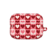 Pink Tartan Love Hearts Pattern AirPods Case 5