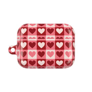 Pink Tartan Love Hearts Pattern AirPods Case 6
