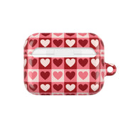 Pink Tartan Love Hearts Pattern AirPods Case 7