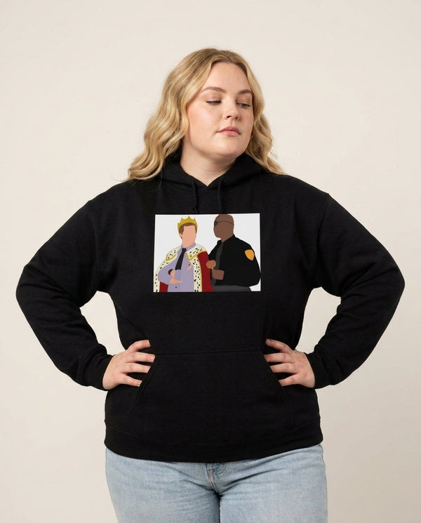 Jake and Holt B99 - Halloween Specials Hoodie — Black Front, worn