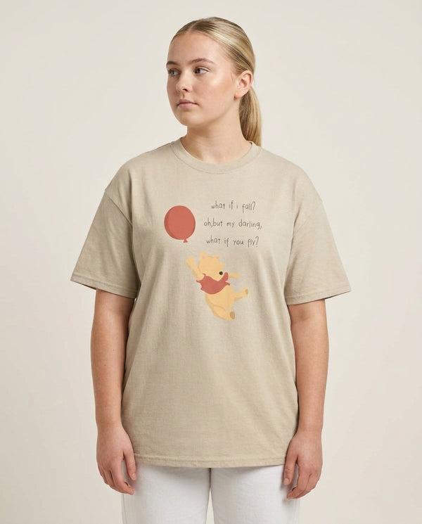 What If I Fail - Winnie T-Shirt — Sand Front, worn