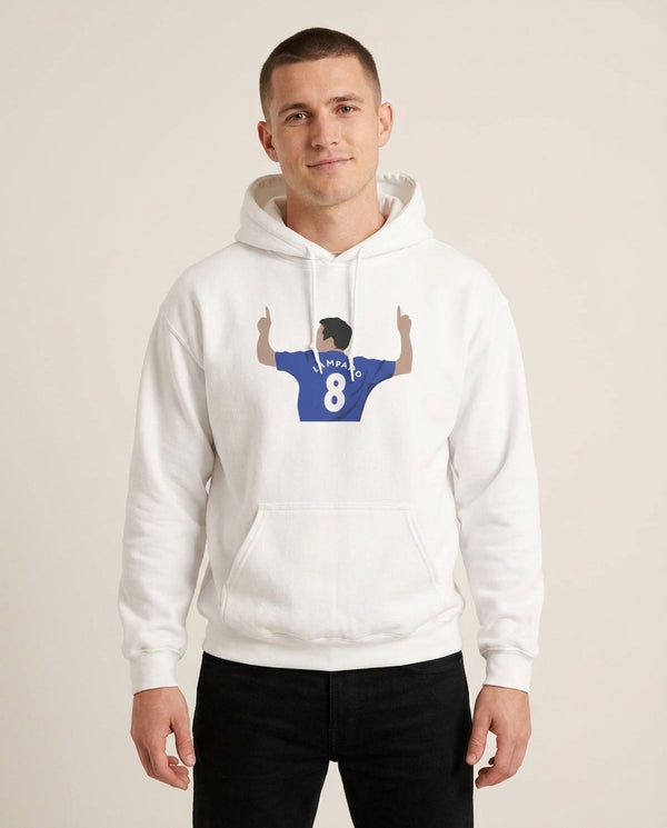 Lampard- Football Hoodie — White Front, worn
