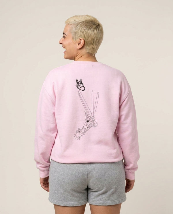 Scissorhands - Scissorhands Sweatshirt — Pink Back, worn