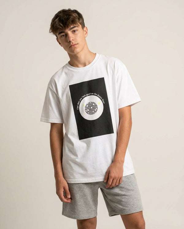 I bet that you look good on the dance floor - Arctic Monkeys T-Shirt — White Front, worn