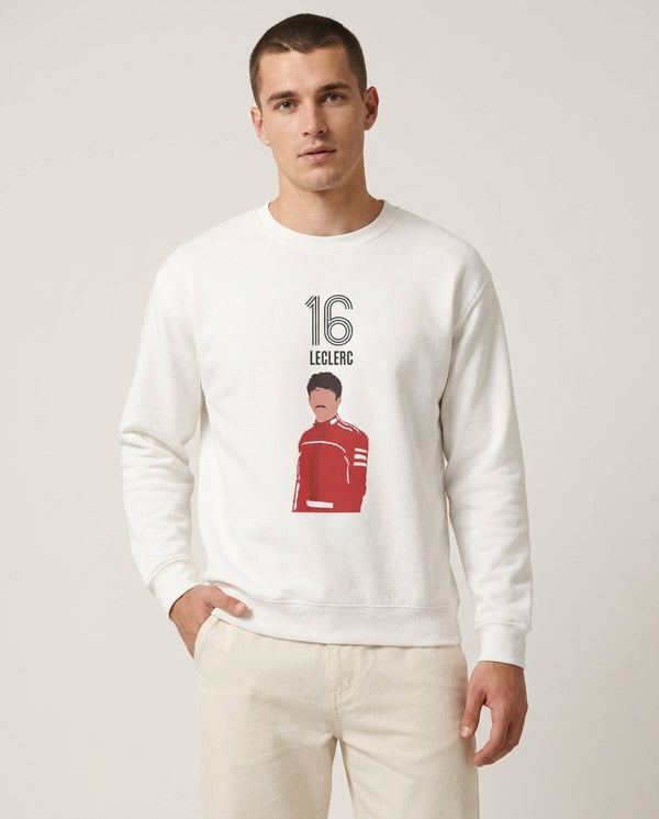 Leclerc 2026  Sweatshirt — White Front, worn