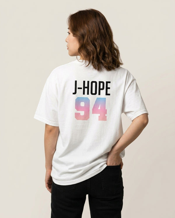 J-Hope 94 T-Shirt — White Back, worn