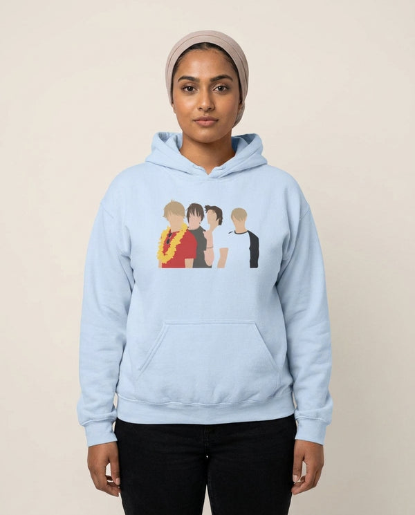 Band Members - McFly Hoodie — Blue Front, worn