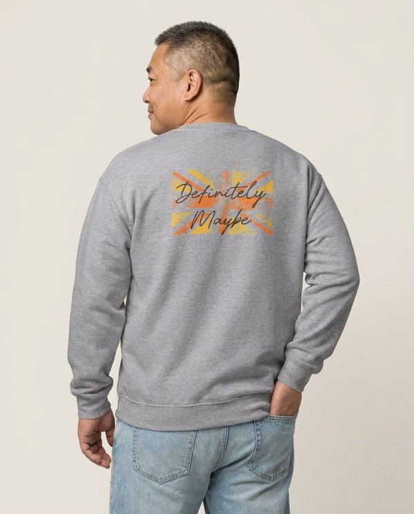 Definitely Maybe Sweatshirt — Grey Back, worn