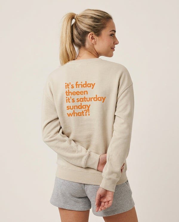 Friday Theeen Sweatshirt Sand Back, worn