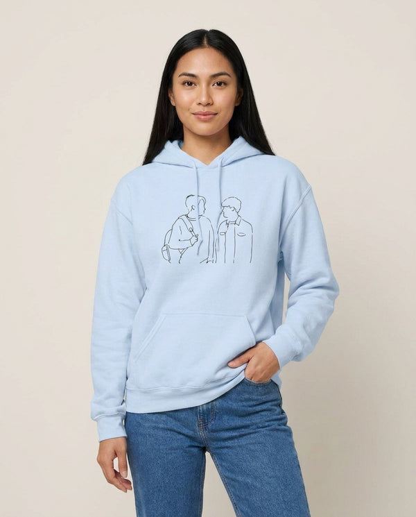 Outline - Heartstopper Hoodie — Blue Front, worn