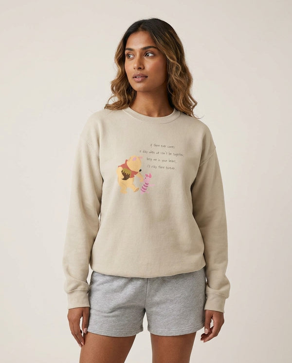 I'll Stay There Forever - Winnie Sweatshirt — Sand Front, worn
