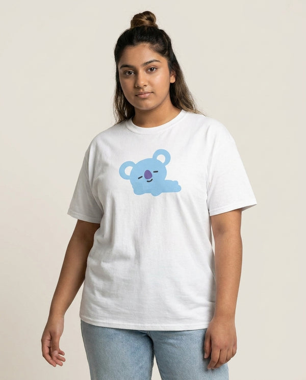 Koya 21 - K Pop T-Shirt — White Front, worn
