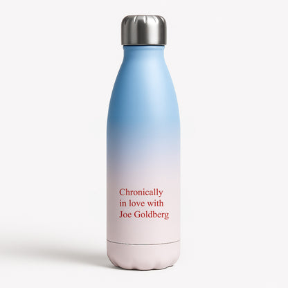 Chronically In Love With Joe Blue Water Bottle