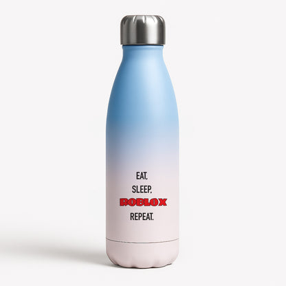 Eat, sleep, repeat Blue Water Bottle