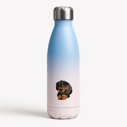 Black & brown - Dachshunds Blue Water Bottle