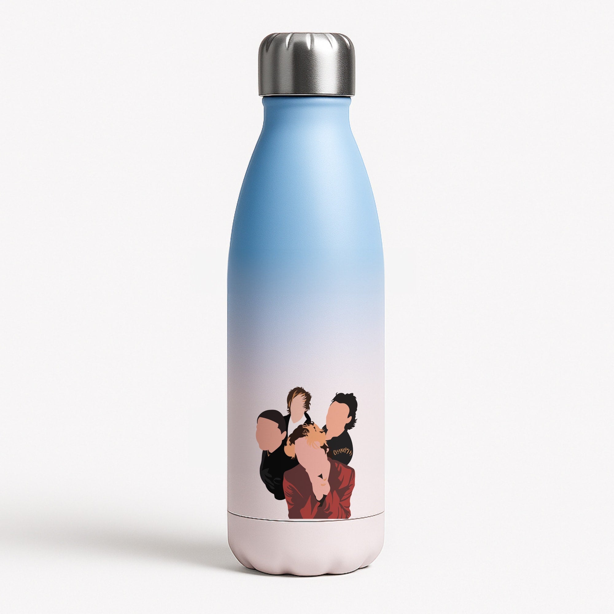 Group Photo Blue Water Bottle