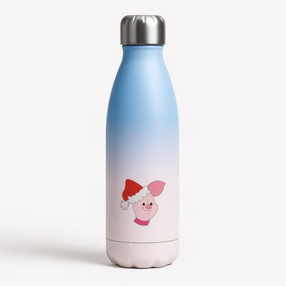Pig Pattern Christmas Blue Water Bottle