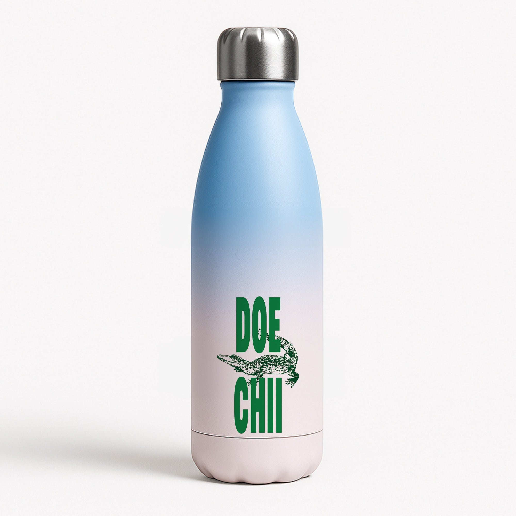 Rapper Alligator Print Blue Water Bottle