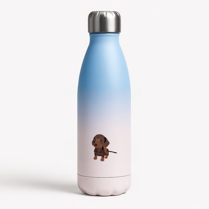 Brown - Dachshunds Blue Water Bottle