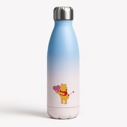 Cupid Pooh Valentine's Blue Water Bottle
