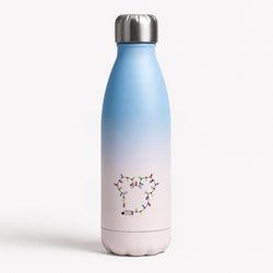 Mouse Christmas Lights Christmas Blue Water Bottle